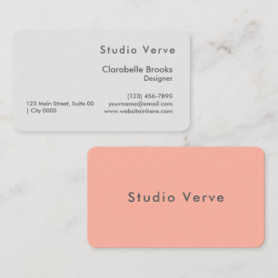 Minimalist Rosé Pink Grau Moderner Designer Einzig Visitenkarte