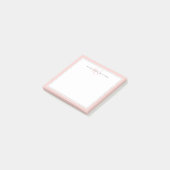 Minimalist Rosé-Schrift Zwei-Rahmen-Monogramm Post-it Klebezettel (angewinkelt)