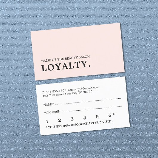 Minimalist Rose White Beauty Loyalty Card Treuekarte