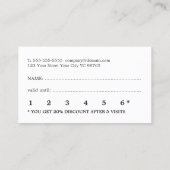 Minimalist Rose White Beauty Loyalty Card Treuekarte (Rückseite)