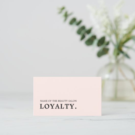 Minimalist Rose White Beauty Loyalty Card Treuekarte (Stehend Vorderseite)