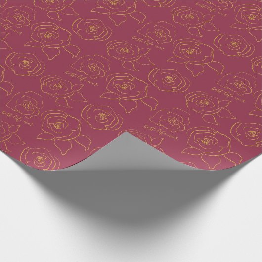 Minimalist roses customize best life ever geschenkpapier (Ecke)