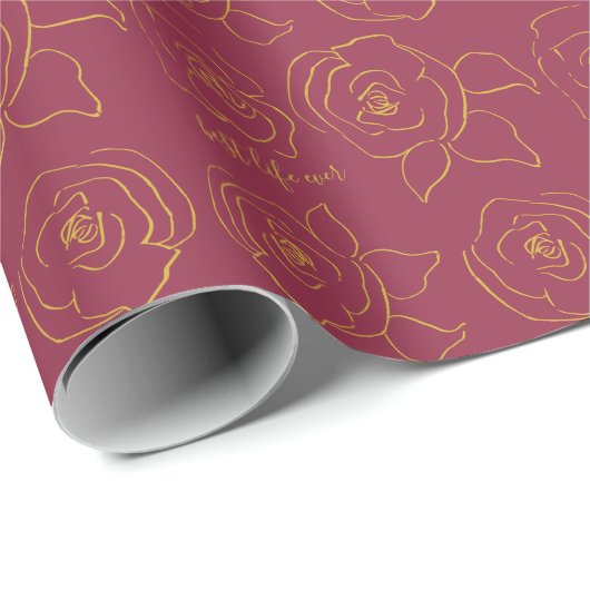 Minimalist roses customize best life ever geschenkpapier (Rolleneckpunkt)