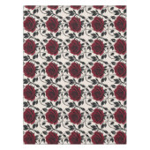 Minimalist Roses In Black And Deep Red On A Cream  Tischdecke (Vorderseite)