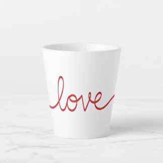 Minimalist Rot Schrift Liebe Kontinuierliche Linie Milchtasse