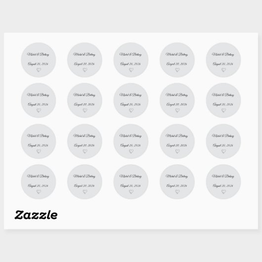 Minimalist Round Wedding Stickers (Blatt)