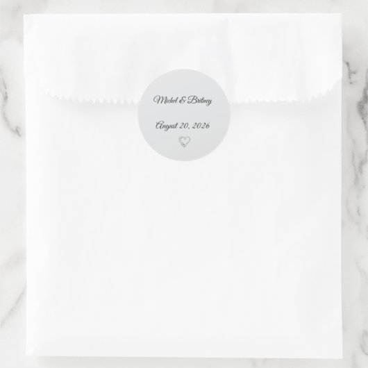 Minimalist Round Wedding Stickers (Tasche)