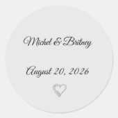 Minimalist Round Wedding Stickers (Vorderseite)
