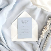 Minimalist RSVP Card Typography Dusky Blue
