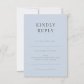 Minimalist RSVP Card Typography Dusky Blue (Vorderseite)