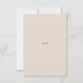 Minimalist RSVP Card Typography Soft Latte (Rückseite)