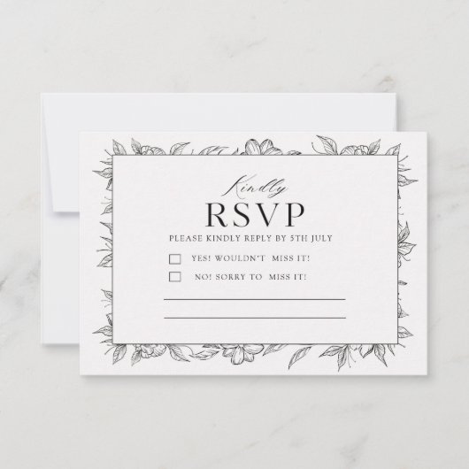 Minimalist RSVP Card | Wedding Response Card |  Karte (Vorderseite)