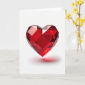 Minimalist Ruby Heart Love Card Karte (Gelbe Blume)