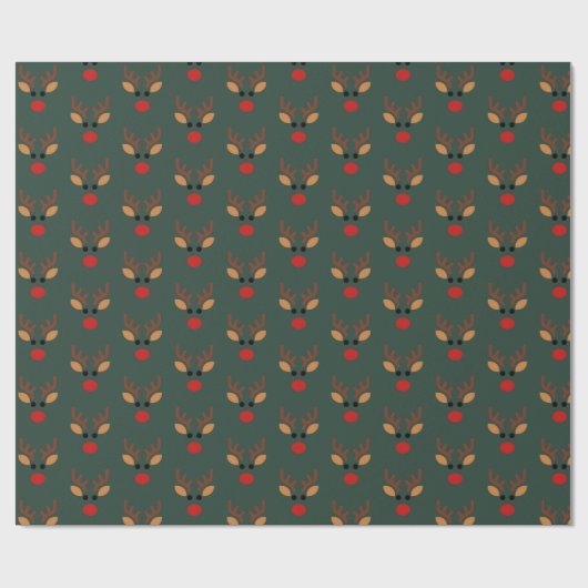 Minimalist Rudolph Reindeer Geschenkpapier (Flach)