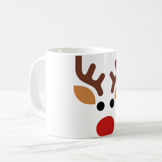 Minimalist Rudolph Reindeer Kaffeetasse (Vorderseite Links)