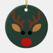 Minimalist Rudolph Reindeer Keramik Ornament (Vorne)