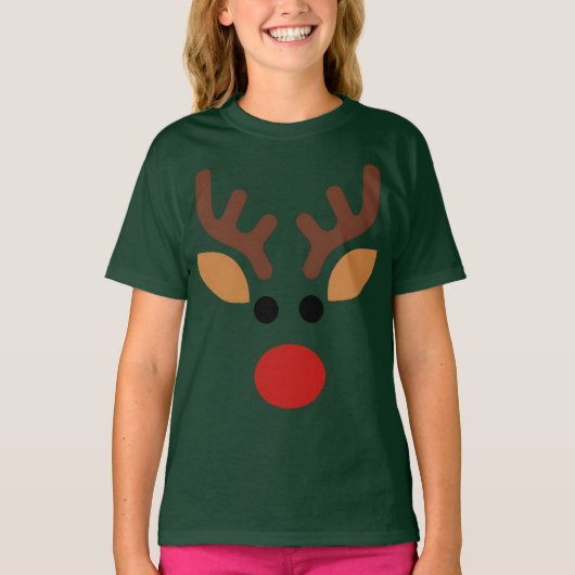 Minimalist Rudolph Reindeer T-Shirt (Vorderseite)
