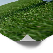 Minimalist Rugby Helmet on Grass Poster (Ecke)