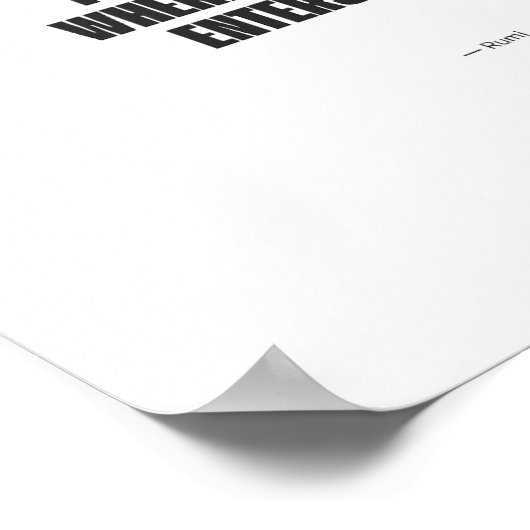 Minimalist Rumi Quote Poster - The Wound is the Pl (Ecke)