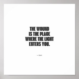 Minimalist Rumi Quote Poster - The Wound is the Pl