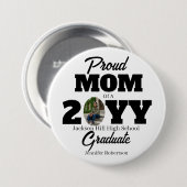Minimalist Rund Weiße Stolze Mama Abschlussfeier  Button (Vorne & Hinten)