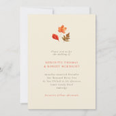 Minimalist Rustic Autumn Leaves Wedding Einladung (Vorderseite)