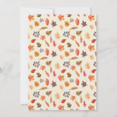 Minimalist Rustic Autumn Leaves Wedding Einladung (Rückseite)