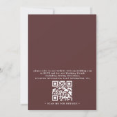 Minimalist Rustic Gilded Maple QR Code Wedding Einladung (Rückseite)