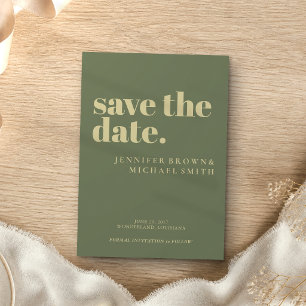 Minimalist Sage Gold Hochzeitsfoto Kalligrafie Save The Date