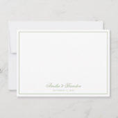 Minimalist Sage Green Border Script Personalized Mitteilungskarte (Vorderseite)