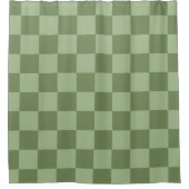 Minimalist Sage Green Checkerboard Pattern Duschvorhang (Vorderseite)