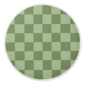 Minimalist Sage Green Checkerboard Pattern Keramikknauf (Vorderseite)