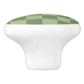 Minimalist Sage Green Checkerboard Pattern Keramikknauf (Seitenansicht)