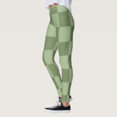 Minimalist Sage Green Checkerboard Pattern Leggings (Links)