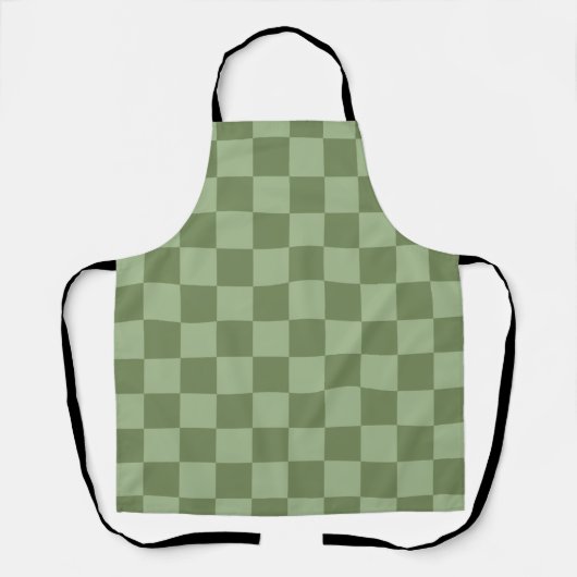 Minimalist Sage Green Checkerboard Pattern Schürze (Vorderseite)
