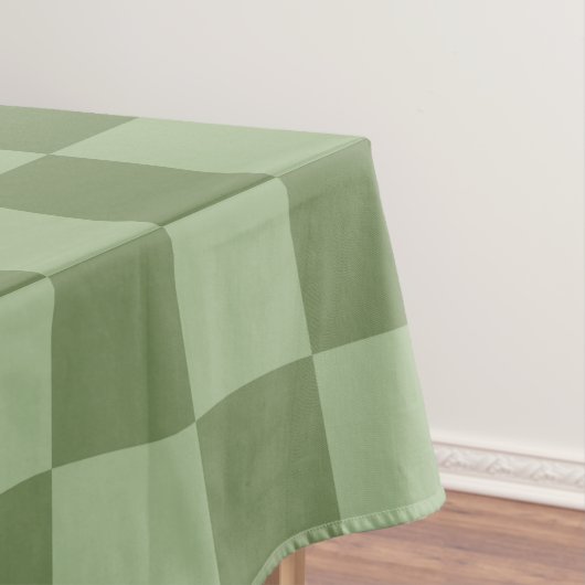 Minimalist Sage Green Checkerboard Pattern Tischdecke (Beispiel)