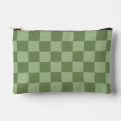 Minimalist Sage Green Checkerboard Pattern Zubehörtasche (Vorderseite)