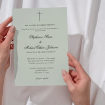 MINIMALIST Sage Green Cross Formal Wedding