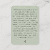 Minimalist Sage Green Funeral Prayer Card Visitenkarte (Rückseite)