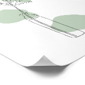 Minimalist  Sage Green Leaves Line Art  Poster (Ecke)