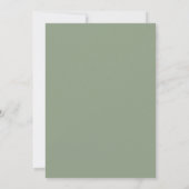 Minimalist Sage Green Modern Unique Wedding Einladung (Rückseite)