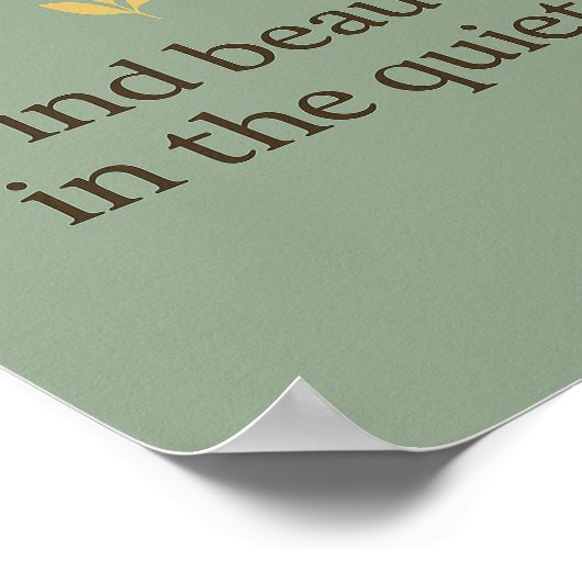 Minimalist Sage Green Poster for Calm Spaces (Ecke)