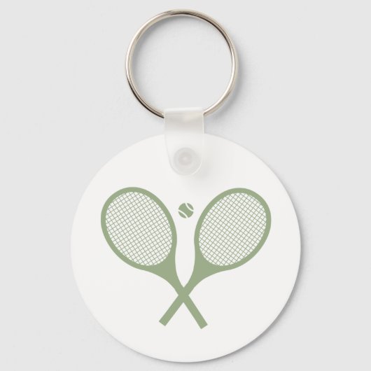 Minimalist Sage Green Tennis Racquets Ball      Schlüsselanhänger (Vorderseite)