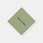 Minimalist Sage Green Wedding Napkins Serviette (Ecke)