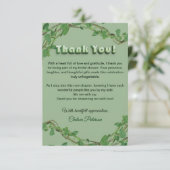 Minimalist Sage Greenery Classic Bridal Shower Dankeskarte (Stehend Vorderseite)