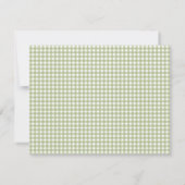 Minimalist Sagegrün Gingham Karo Lined Mitteilungskarte (Rückseite)