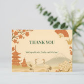 Minimalist Sakura Cherry Blossom Wedding Thank You Dankeskarte (Stehend Vorderseite)