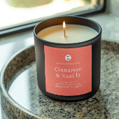 Minimalist Salmon Candle Product Label Quadratischer Aufkleber