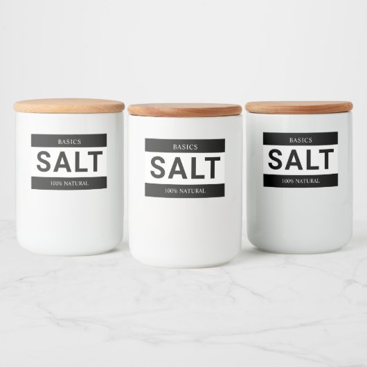 Minimalist Salt Label for Containers Lebensmitteletikett (Flaschen)