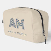 Minimalist Sand-Beige-Monogramm Waschbeutel (Rechte Ecke)